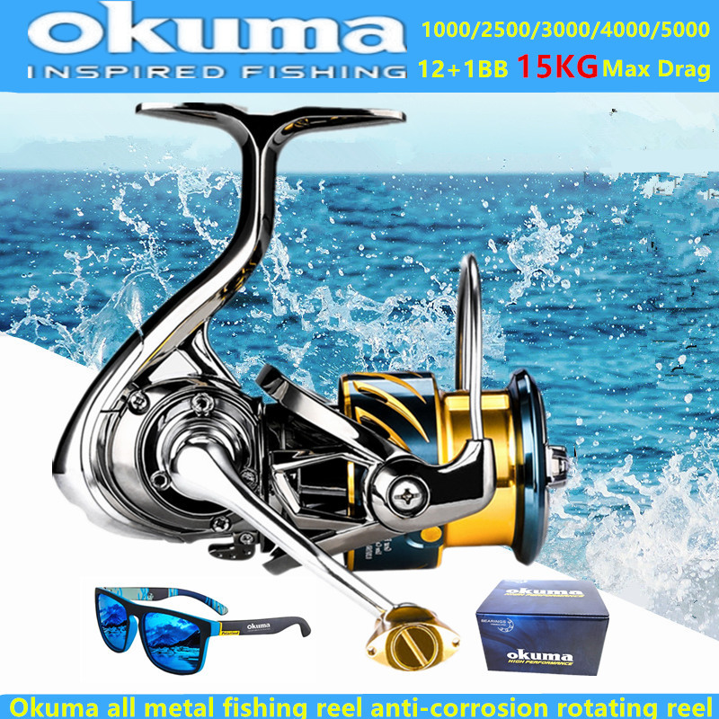 Daiwa Reel Bg - オクマ オールメタルフィッシングリール 12+1BB15KG 最大ドラグ耐海水回転リール 1000-5000