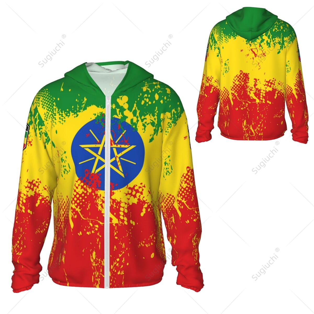 エチオピア国旗日焼け止めパーカー日焼け止め服釣りサイクリング - Fishing Hoodie のレビューと価格