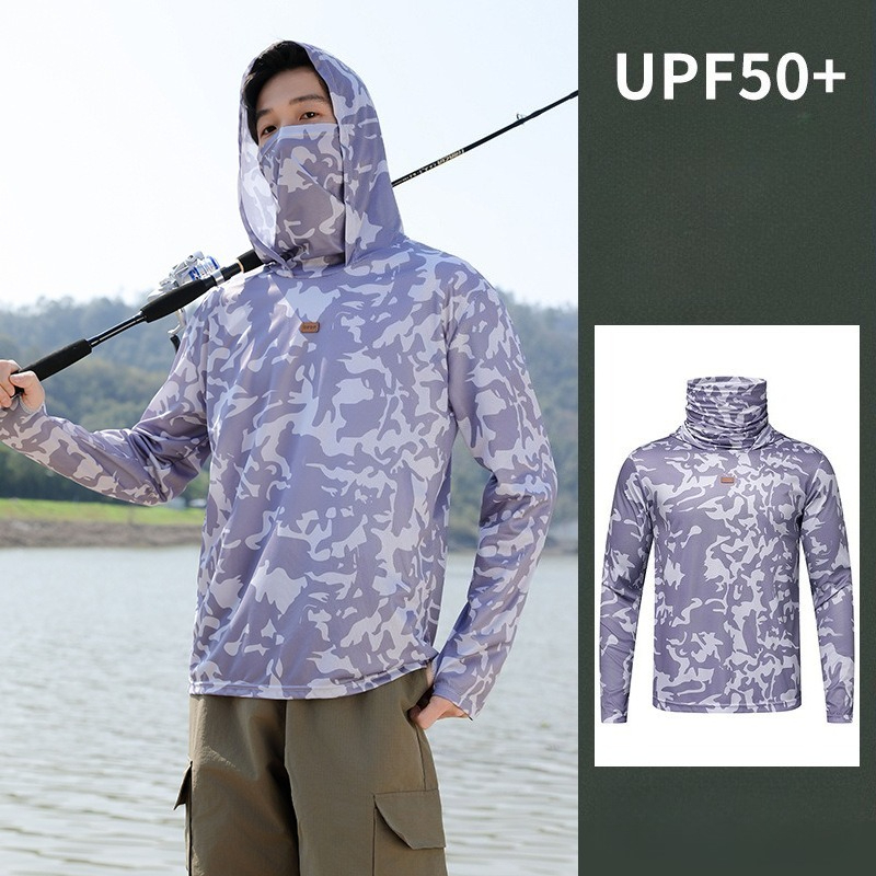 釣り用シャツ フード付き メンズ 日焼け止め服 アウトドア  - Fishing Shirt Uv Protection のレビューと価格