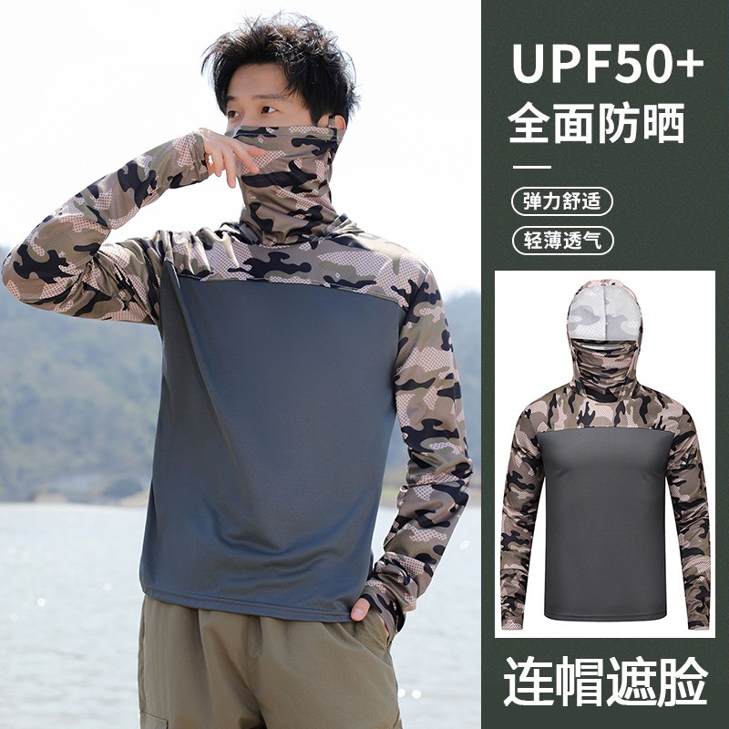 釣り用シャツ フード付き メンズ 日焼け止め服 アウトドア  - Fishing Shirt Uv Protection のレビューと価格