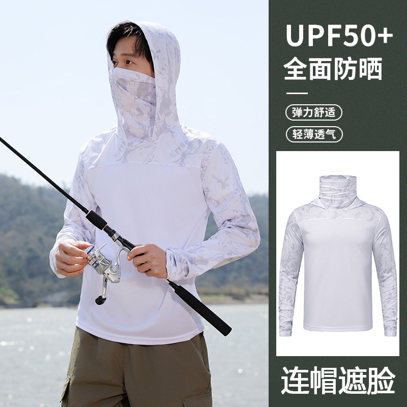釣り用シャツ フード付き メンズ 日焼け止め服 アウトドア  - Fishing Shirt Uv Protection のレビューと価格