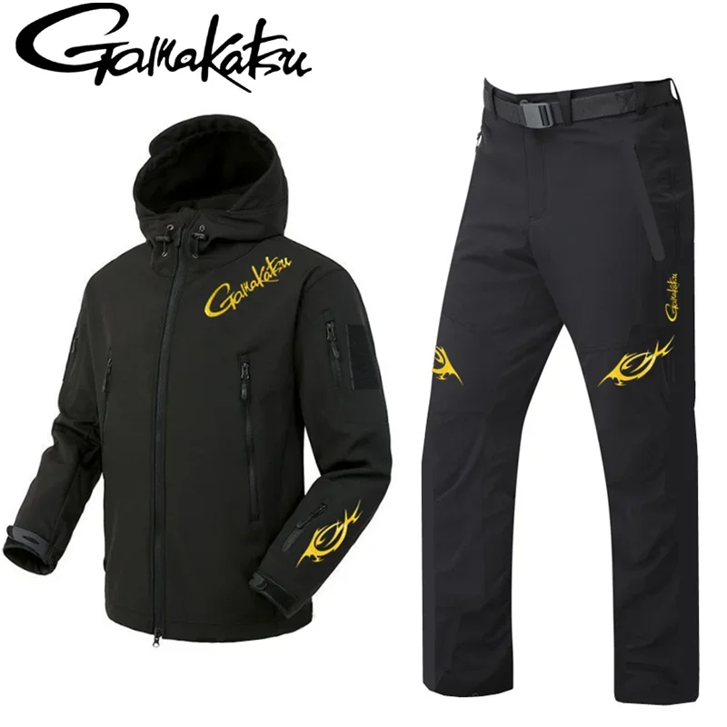 新しい秋と冬の防風釣りスーツ男性用フリースライナー釣りジャケ - Fishing Rain Suit のレビューと価格