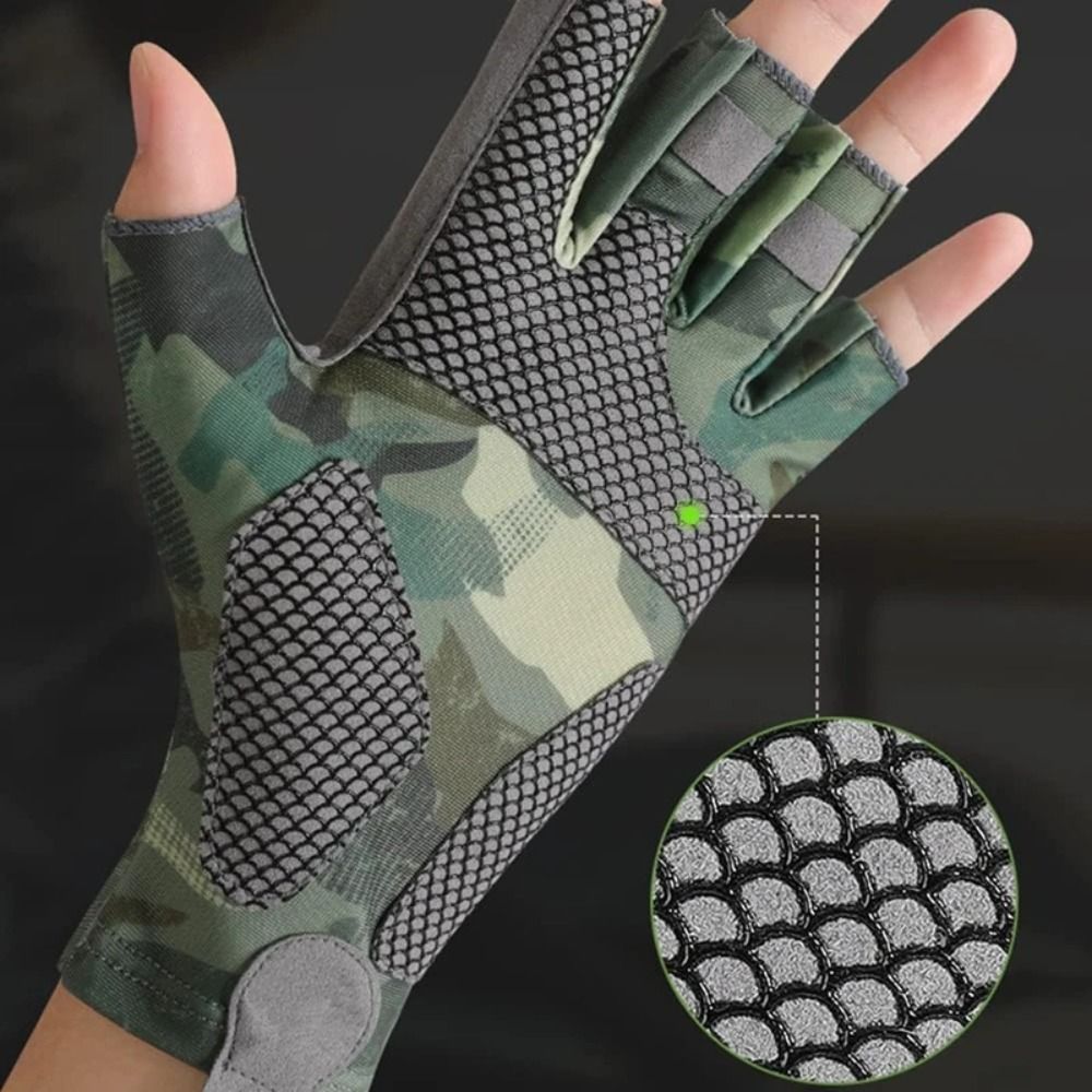 職業用弾性釣り手袋日焼け防止通気性男性サイクリンググローブ滑 - Fishing Gloves のレビューと価格
